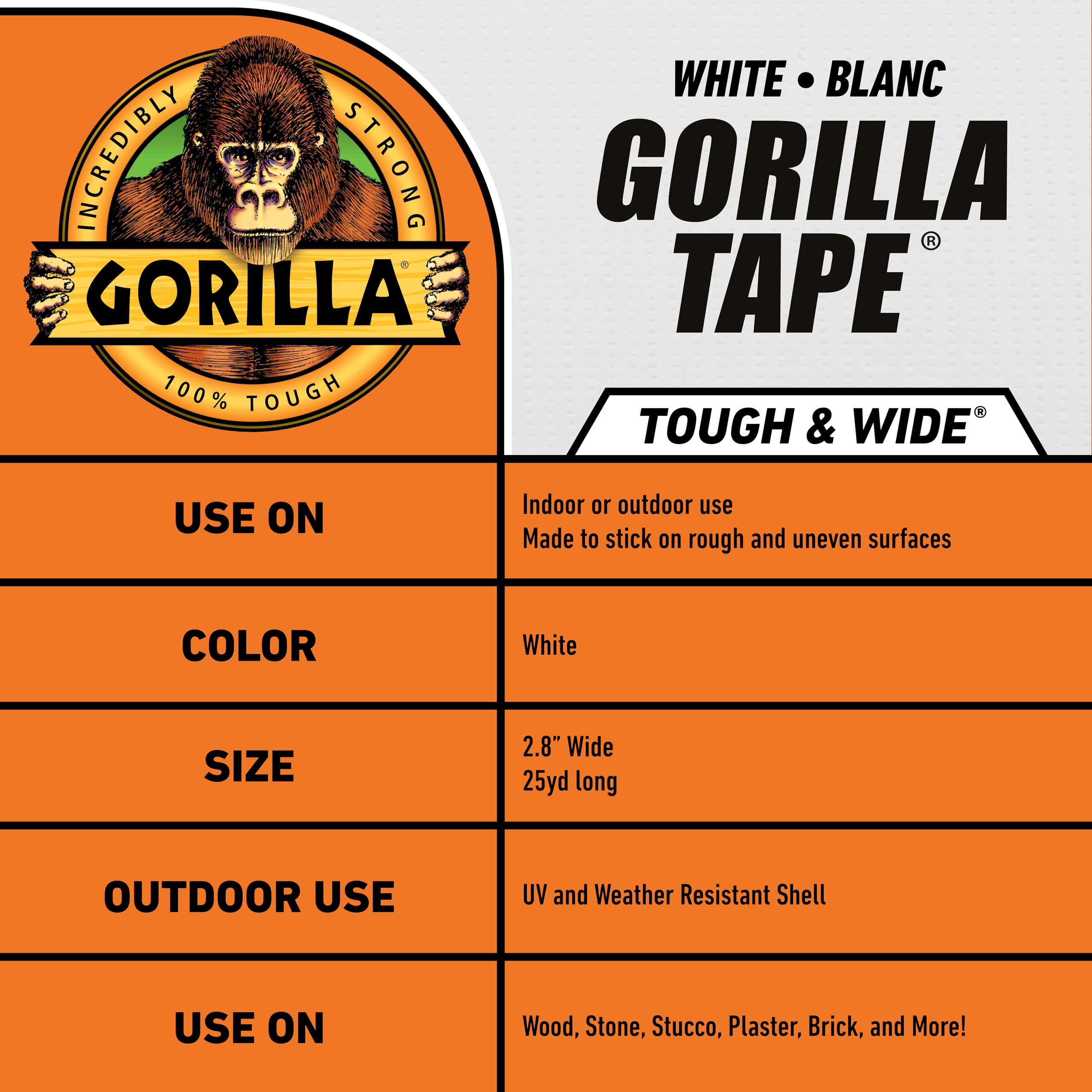 Foto 4 pulgar | Cinta Adhesiva Gorilla Tough & Wide  Color Blanco  2 88 Cm X 22 86 M (paquete De 4) - Venta Internacional.