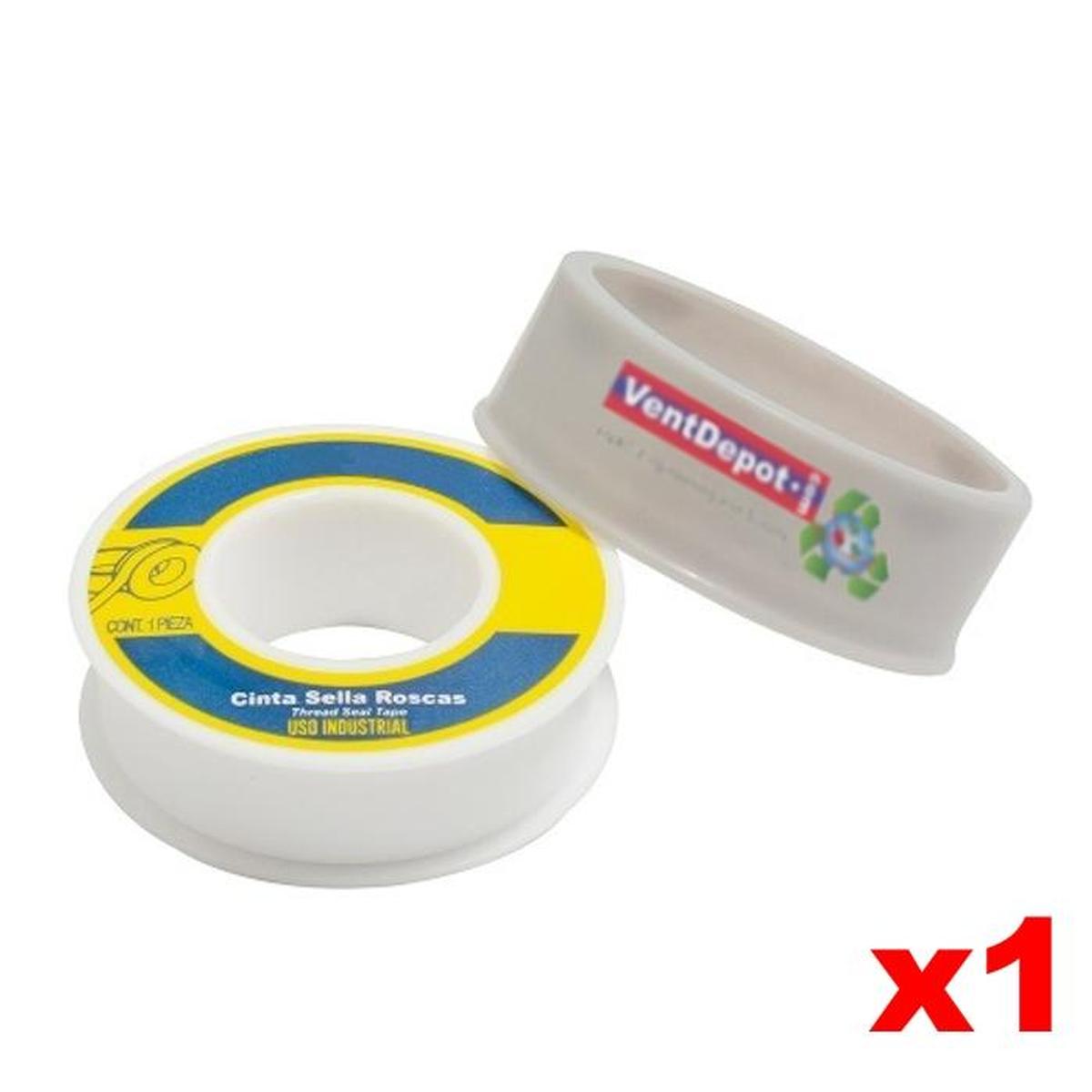 Foto 3 pulgar | Cinta Teflon Para Instalaciones Ventdepot Mxppe-007 1  Pieza Blanco