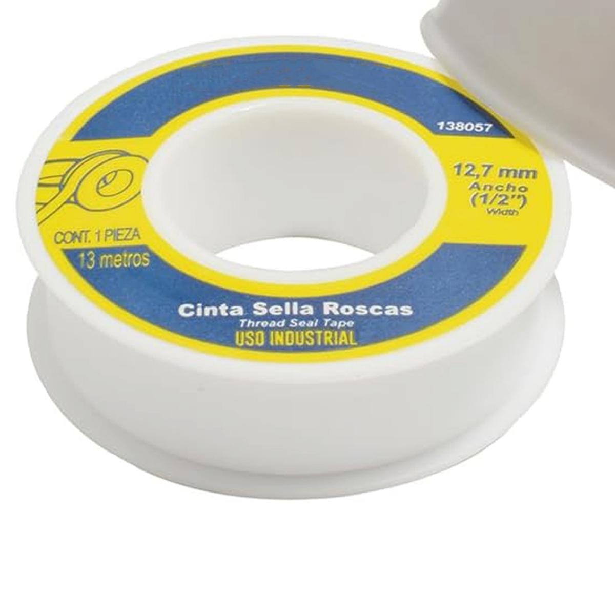 Foto 4 pulgar | Cinta Teflon Para Instalaciones Ventdepot Mxppe-007 1  Pieza Blanco