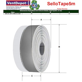 Foto 5 | Tira Sellado Autoadhesiva Ventdepot Mxlol-002 5 Piezas Gris