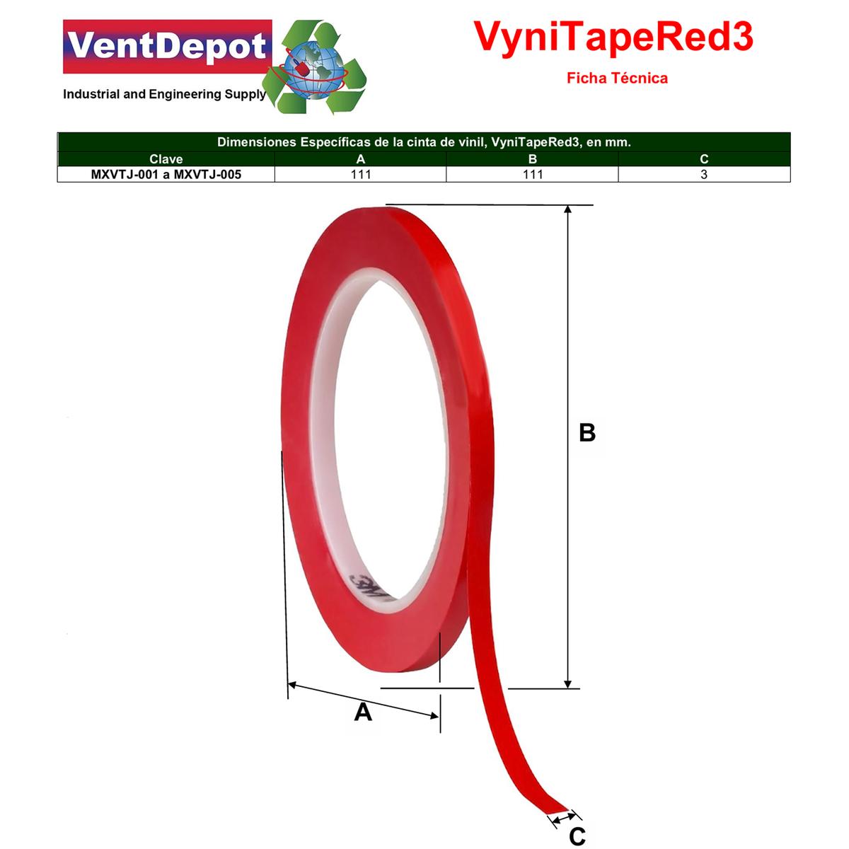 Foto 6 pulgar | Vinil Rojo Adhesivo 3 Mm Ventdepot Mxvtj-005 5  Piezas Rojo