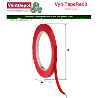 Foto 5 | Vinil Rojo Adhesivo 3 Mm Ventdepot Mxvtj-005 5 Piezas Rojo