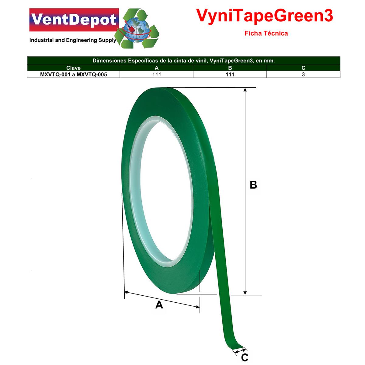 Foto 6 pulgar | Vinil Verde Adhesivo 3 Mm Ventdepot Mxvtg-005 5  Piezas Verde
