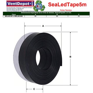 Foto 5 | Tira Sellado Autoadhesiva Ventdepot Mxlae-002 5 Piezas Negro