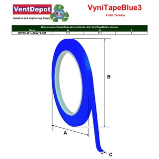 Foto 5 | Cinta Azul De Vinil Delgada Ventdepot Mxvte-003 3 Piezas Azul