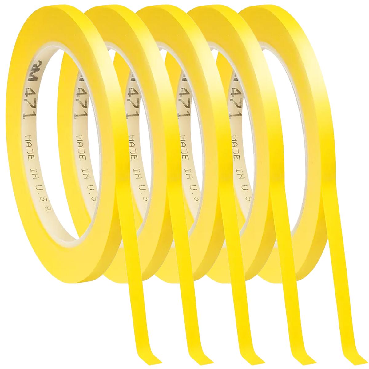 Foto 2 pulgar | Cinta Vinil 3mm Amarillo Uso Ventdepot Mxvtq-005 5  Piezas Amarillo