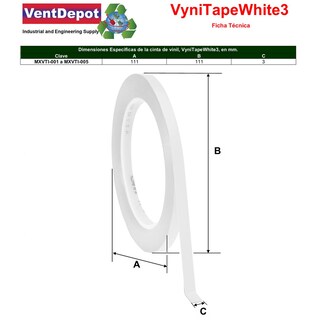 Foto 5 | Vinil Blanco Adhesivo 3 mm Ventdepot Mxvti-003 3 Piezas Blanco