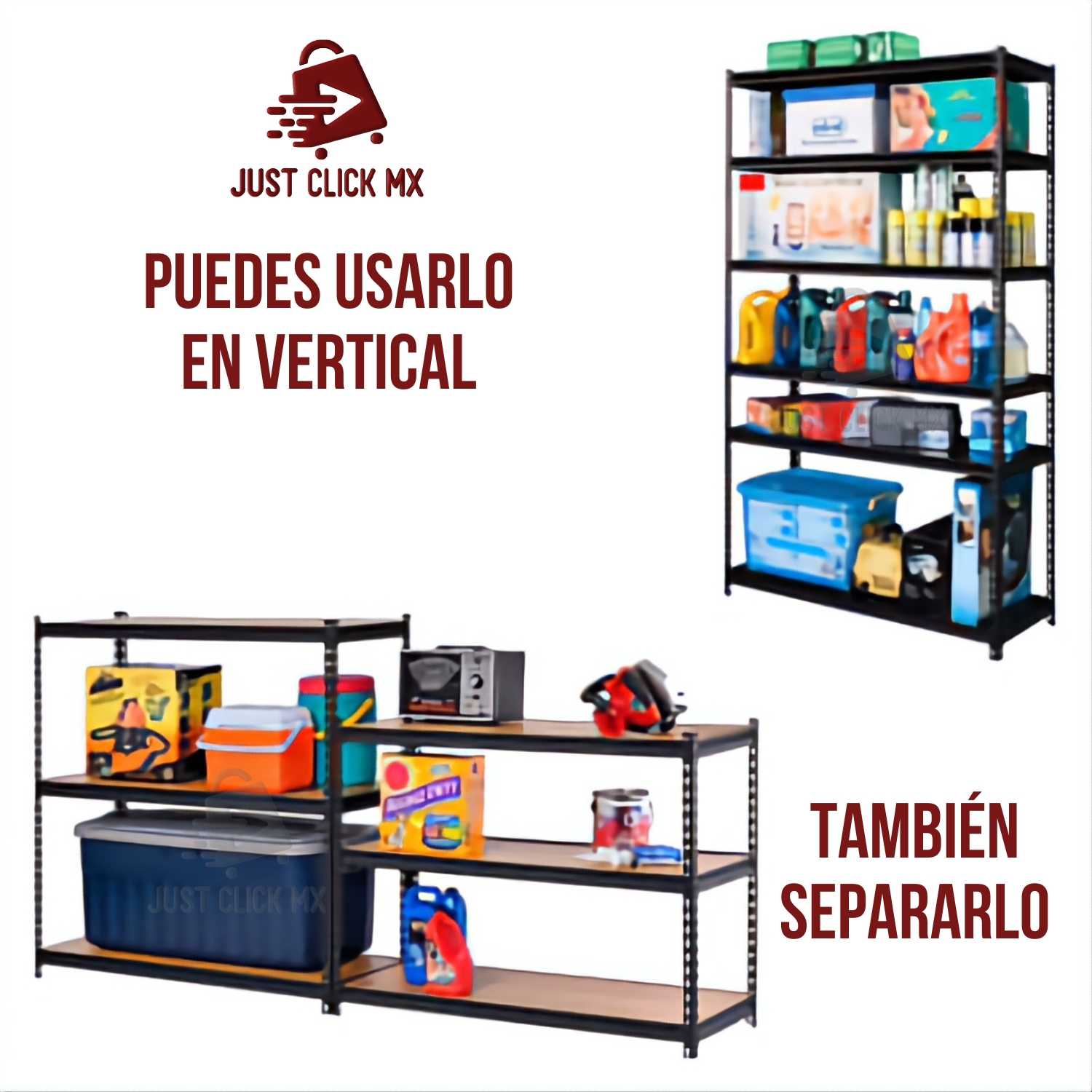 Foto 6 pulgar | Anaquel Rack Industrial JustClick MX Negro