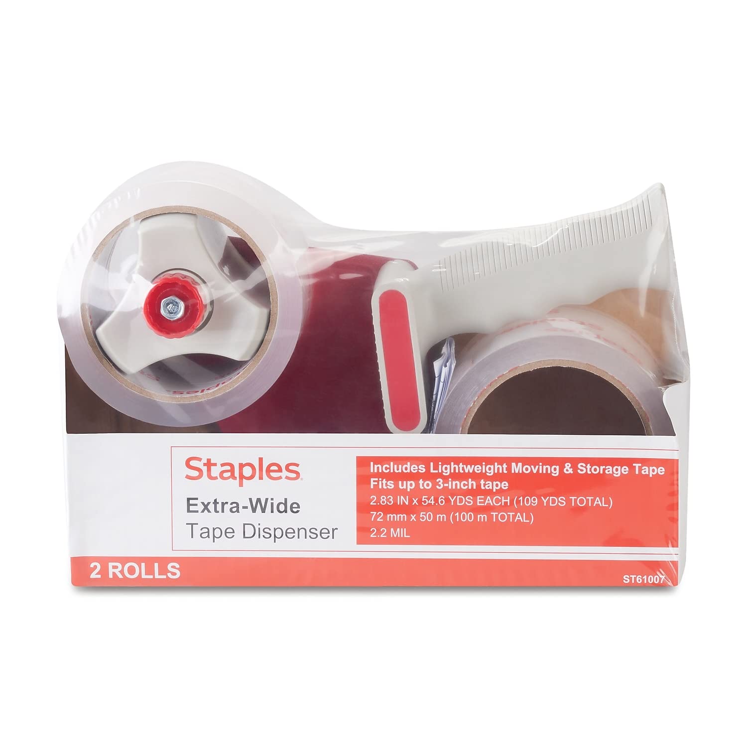 Foto 2 pulgar | Cinta De Embalaje Staples 394929 Extra Ancha Con Dispensador, 2 Rollos - Venta Internacional.