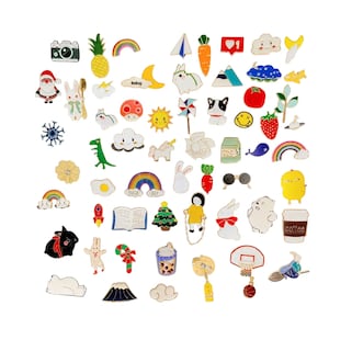 Foto 1 | Paquete 20 Pines Pack Broches Metalicos Pines Kawaii Al Azar Colores