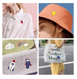 Foto 4 | Paquete 20 Pines Pack Broches Metalicos Pines Kawaii Al Azar Colores