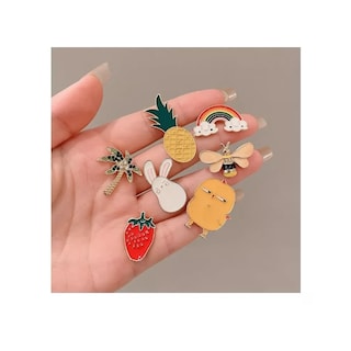 Foto 5 | Paquete 20 Pines Pack Broches Metalicos Pines Kawaii Al Azar Colores