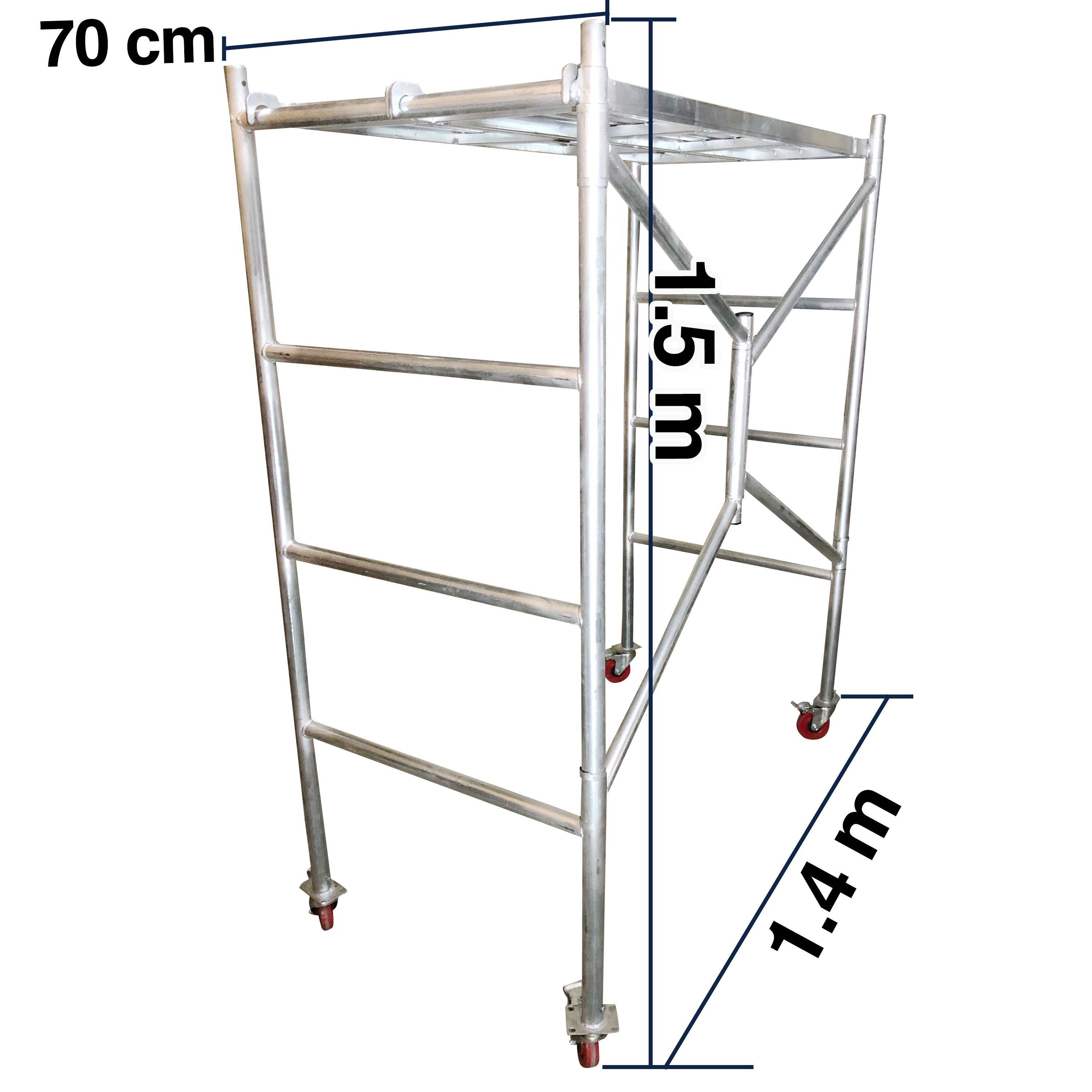 Foto 3 pulgar | Andamio Plegable Ligero Tubular Acero 1.5mx 70cm X 1.4m