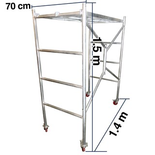 Foto 2 | Andamio Plegable Ligero Tubular Acero 1.5mx 70cm X 1.4m