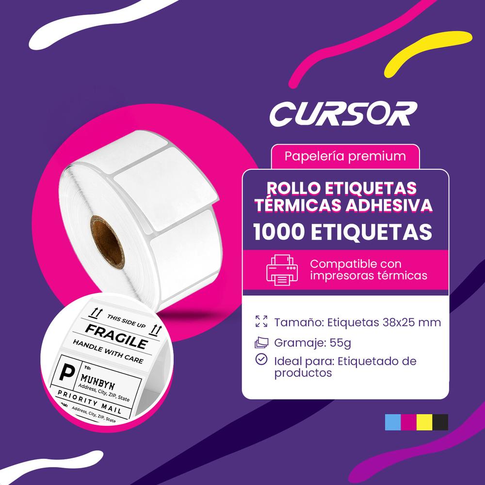 Foto 3 pulgar | Rollo Etiquetas  Adhesivas con Cursor Pedidos Paquetería