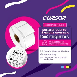 Foto 2 | Rollo Etiquetas Adhesivas con Cursor Pedidos Paquetería