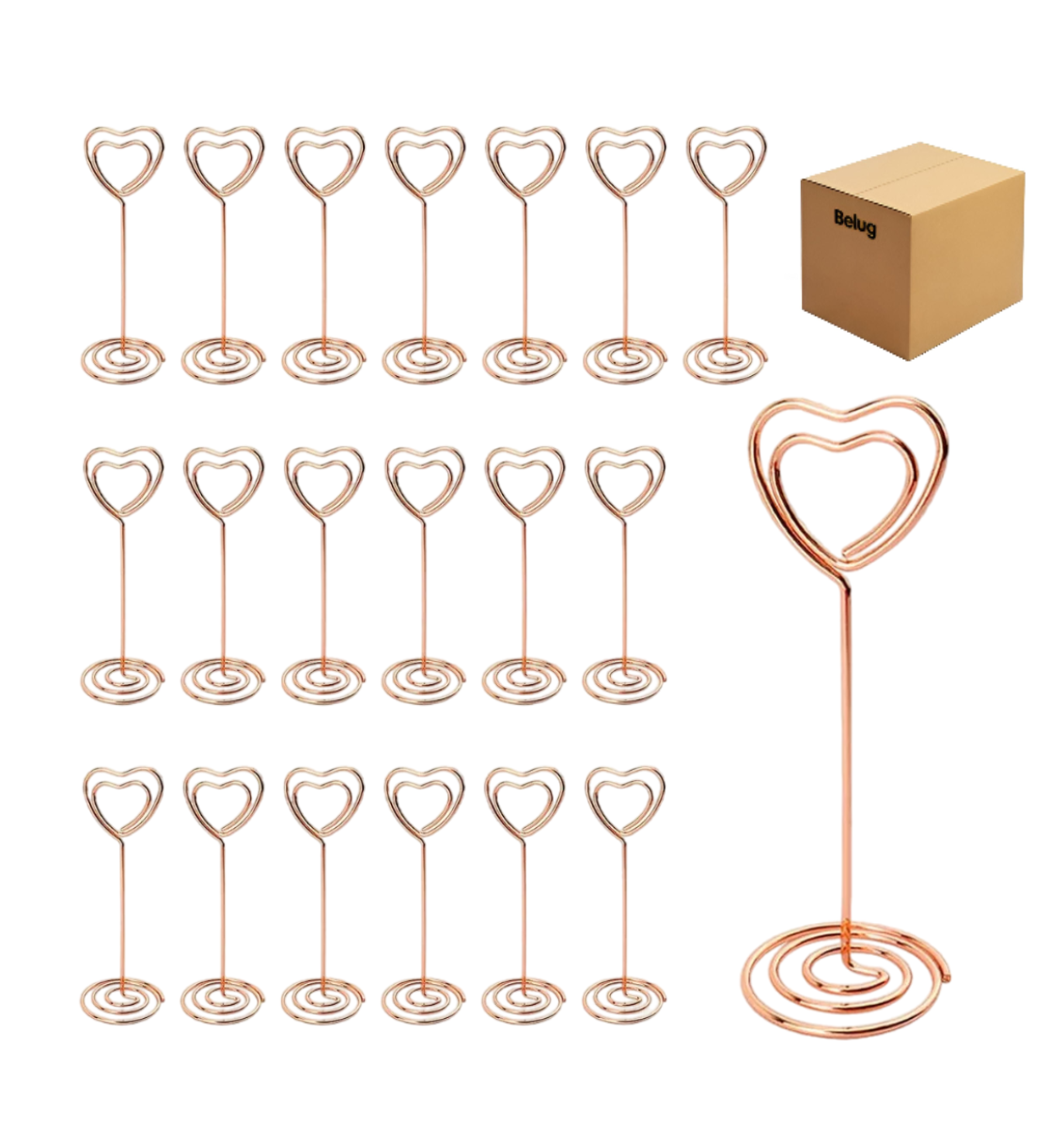 Titular Del Número Mesa Clips Para Tarjetas Soport 20 Piezas, Belug Oro Rosa