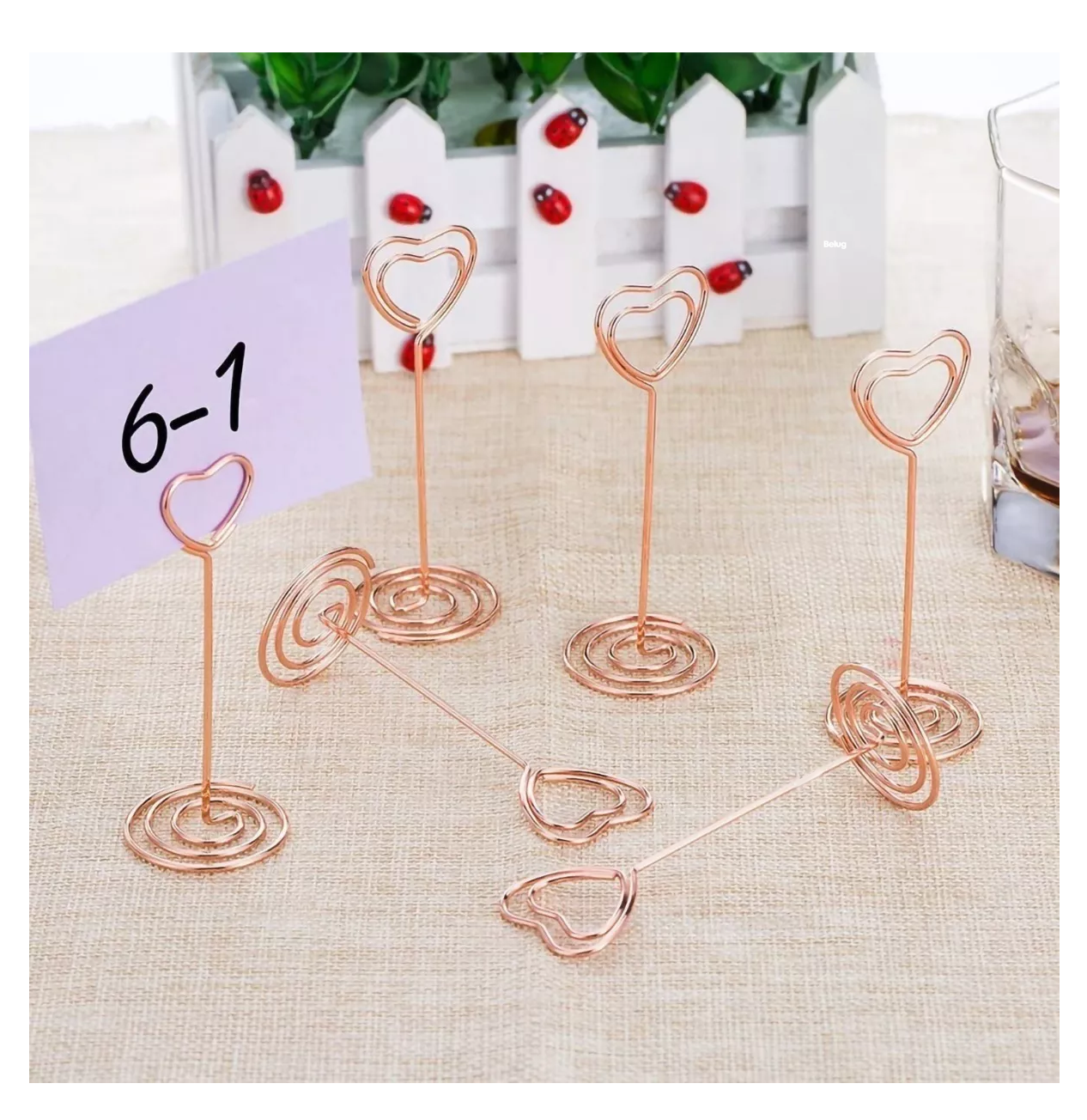 Foto 4 pulgar | Titular Del Número Mesa Clips Para Tarjetas Soport 20 Piezas, Belug Oro Rosa