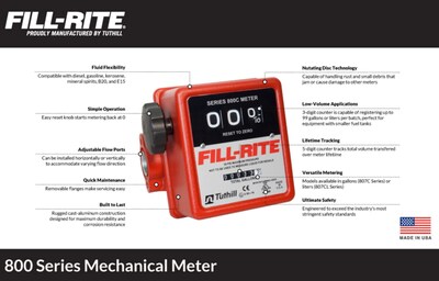 Foto 3 | Medidor De Transferencia De Combustible Fill-rite 806c Mecánico De 3 Ruedas - Venta Internacional.