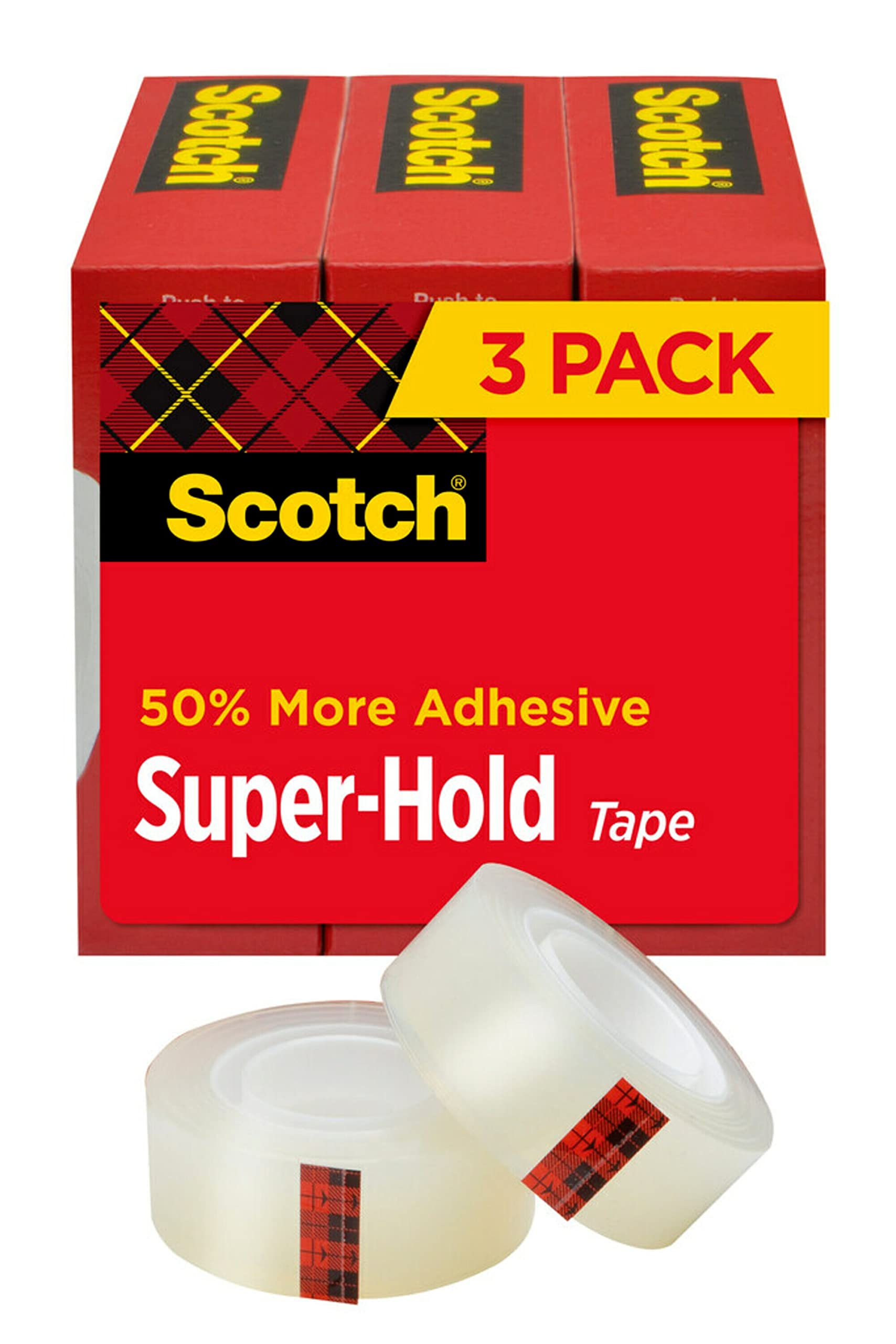 Foto 1 | Cinta Adhesiva Super-hold, 3 Rollos De 3/4 X 1000 Pulgadas, Transparente - Venta Internacional.