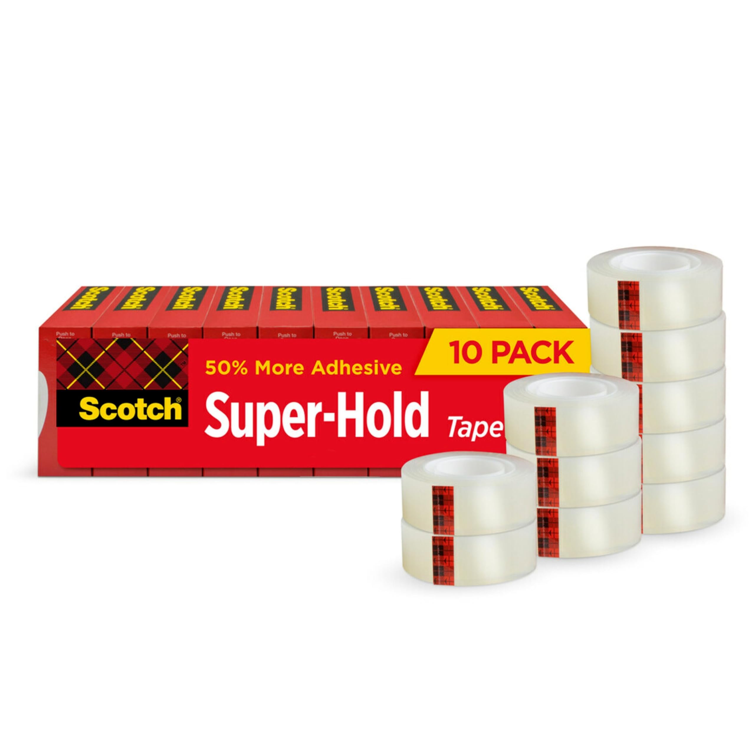 Foto 1 | Cinta Adhesiva Super-hold, 10 Rollos, 3/4 X 1000 Pulgadas, Transparente - Venta Internacional.