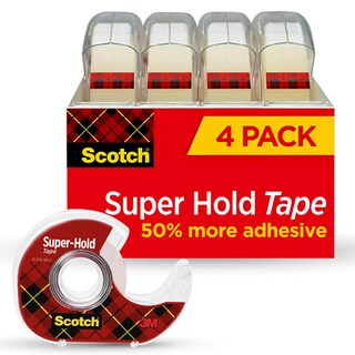 Foto 1 | Cinta Adhesiva Super-hold, 4 Rollos, 3/4 Pulgadas X 16.5 Yardas, Transparente - Venta Internacional.
