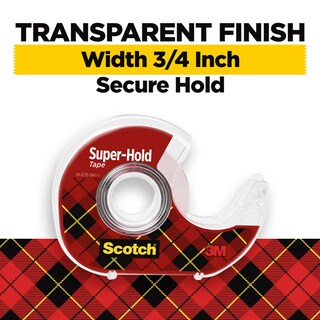 Foto 2 | Cinta Adhesiva Super-hold, 4 Rollos, 3/4 Pulgadas X 16.5 Yardas, Transparente - Venta Internacional.