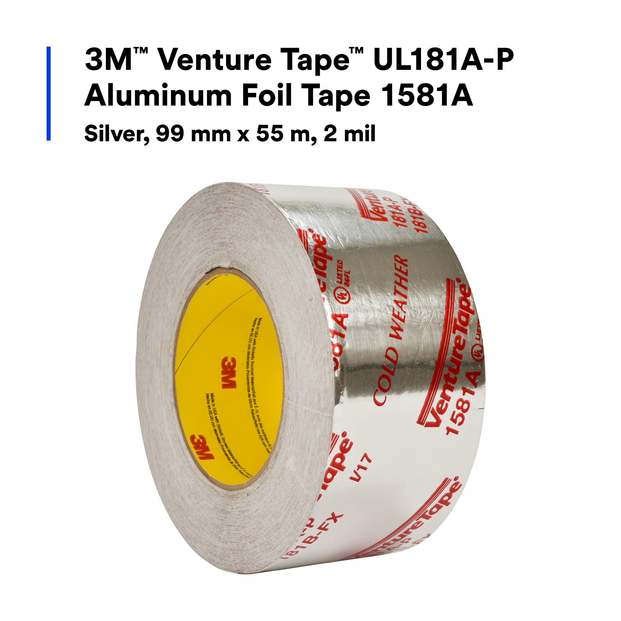 Foto 3 | Cinta 3m Venture Ul181a-p De Aluminio 1581a, 3,89 Cm X 55 M - Venta Internacional.