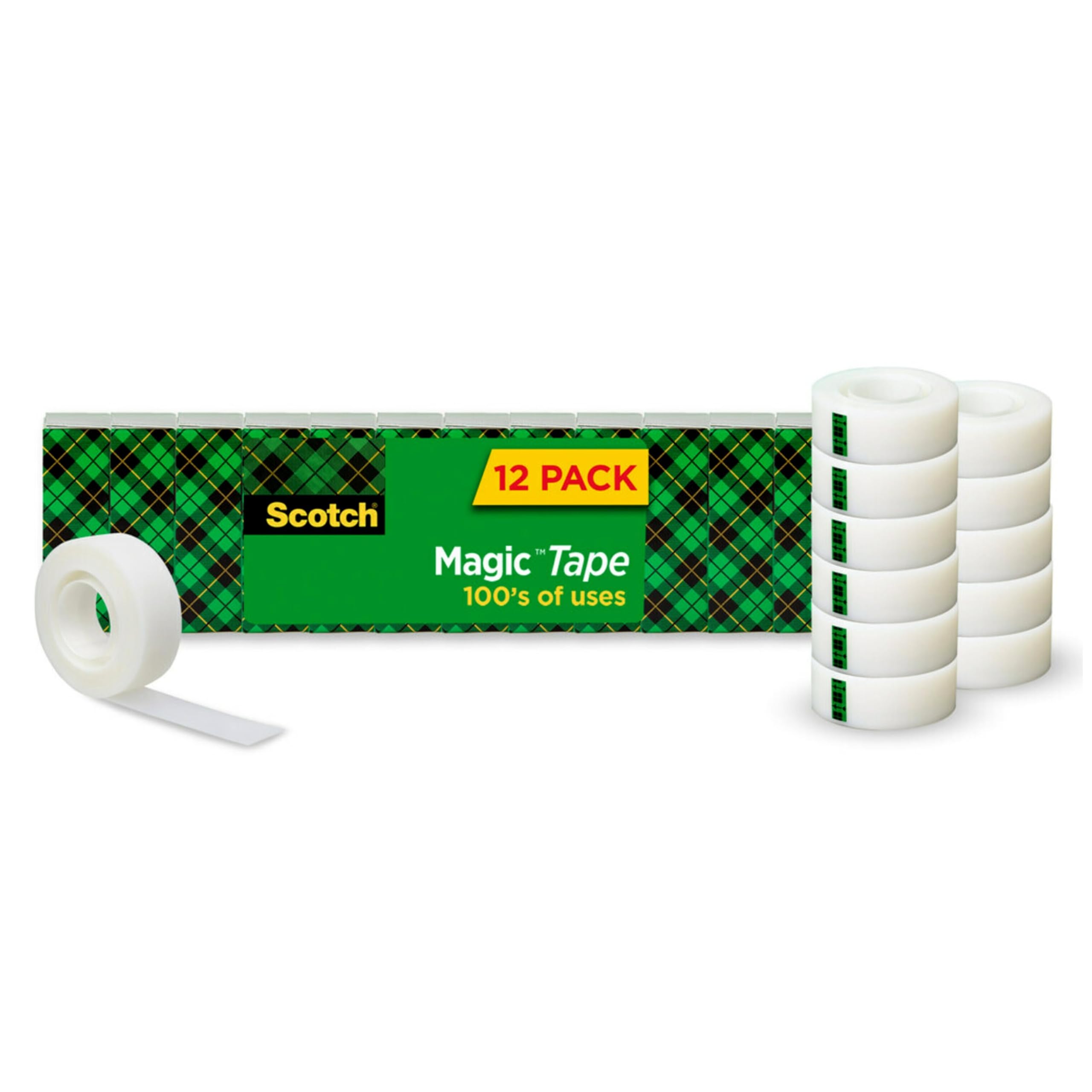 Foto 1 | 12 Rollos De Cinta Adhesiva Scotch Magic Invisible, 19 Mm X 25 M - Venta Internacional.