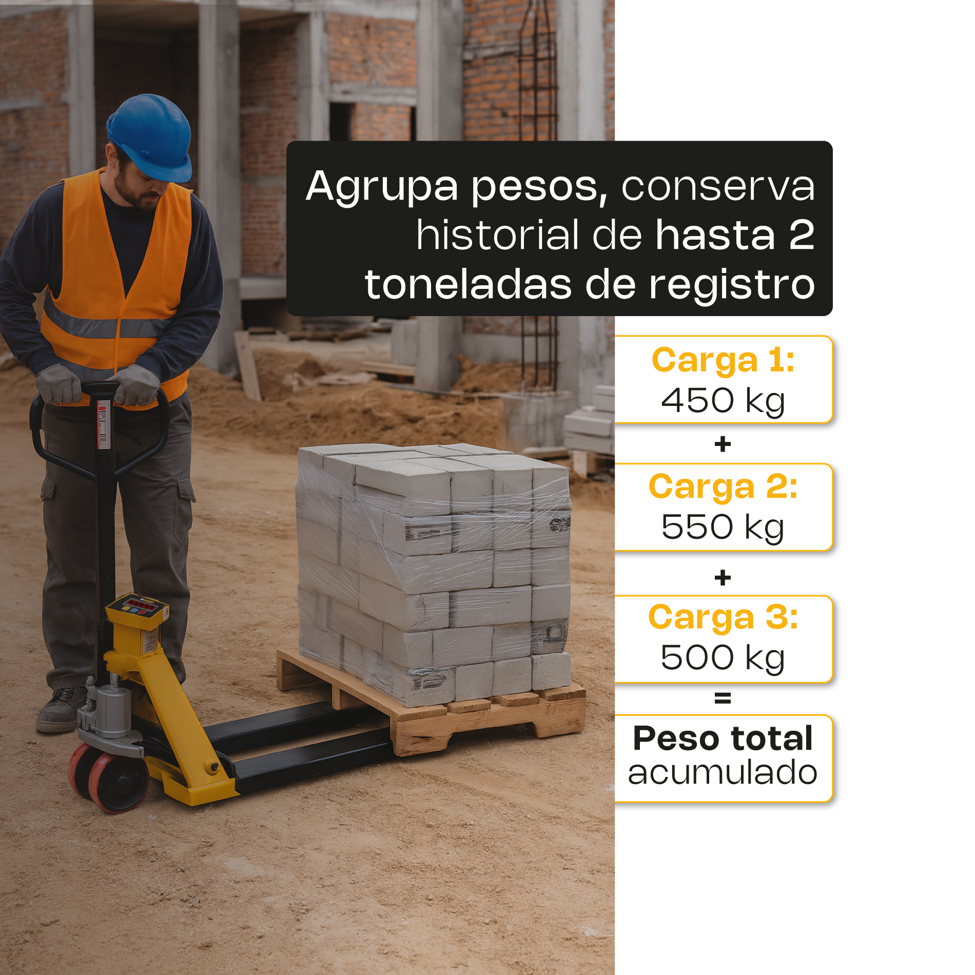 Foto 7 | Patín Hidráulico Con Báscula Integrada Rhino, 2t, Control Remoto, Bapat-2t