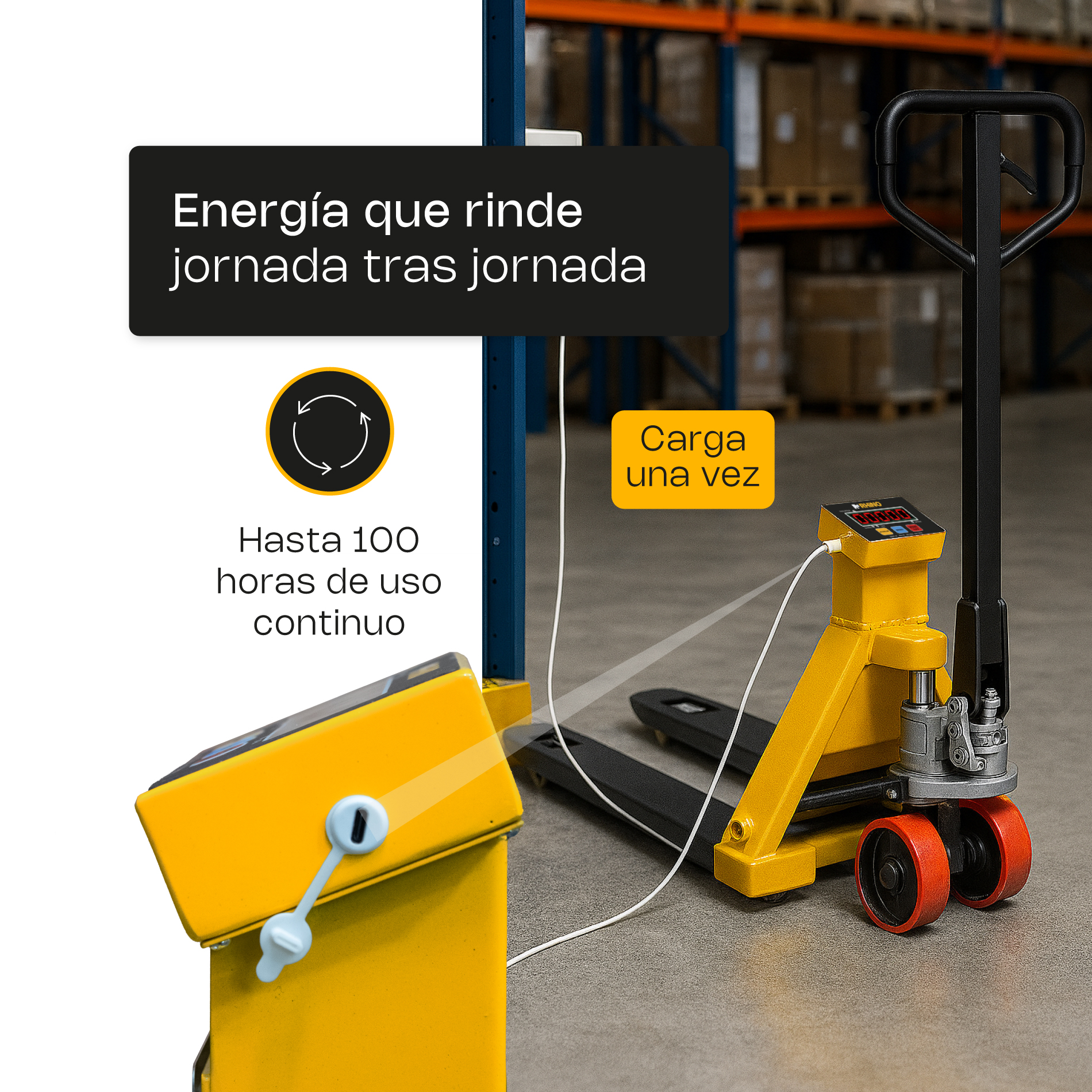 Foto 9 pulgar | Patín Hidráulico Con Báscula Integrada Rhino, 2t, Control Remoto, Bapat-2t