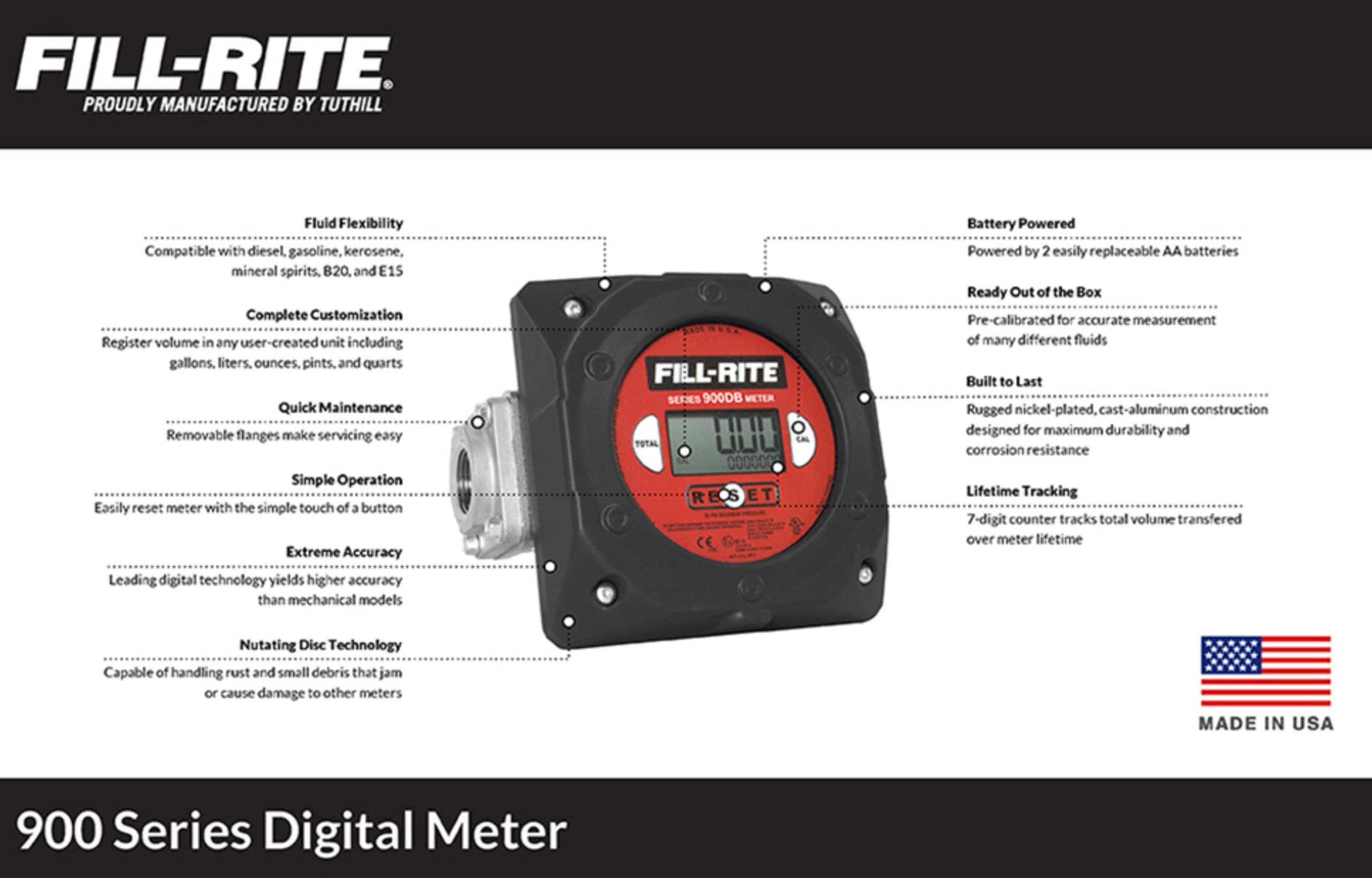 Foto 4 pulgar | Medidor De Transferencia De Combustible Fill-rite 900cd1.5 1-1/2 6-40 Gpm - Venta Internacional.