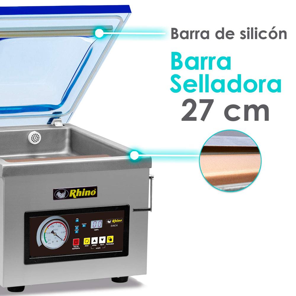 Foto 5 pulgar | Empacadora al Vacio Rhino EVAC-8 27cm Acero