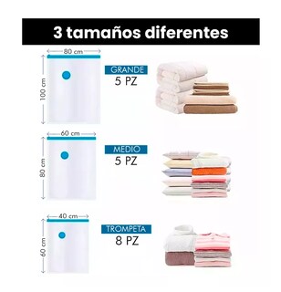 Foto 3 | Bolsas de Almacenamiento al Vacío Belug color Azul 18 Piezas + Bomba Azul