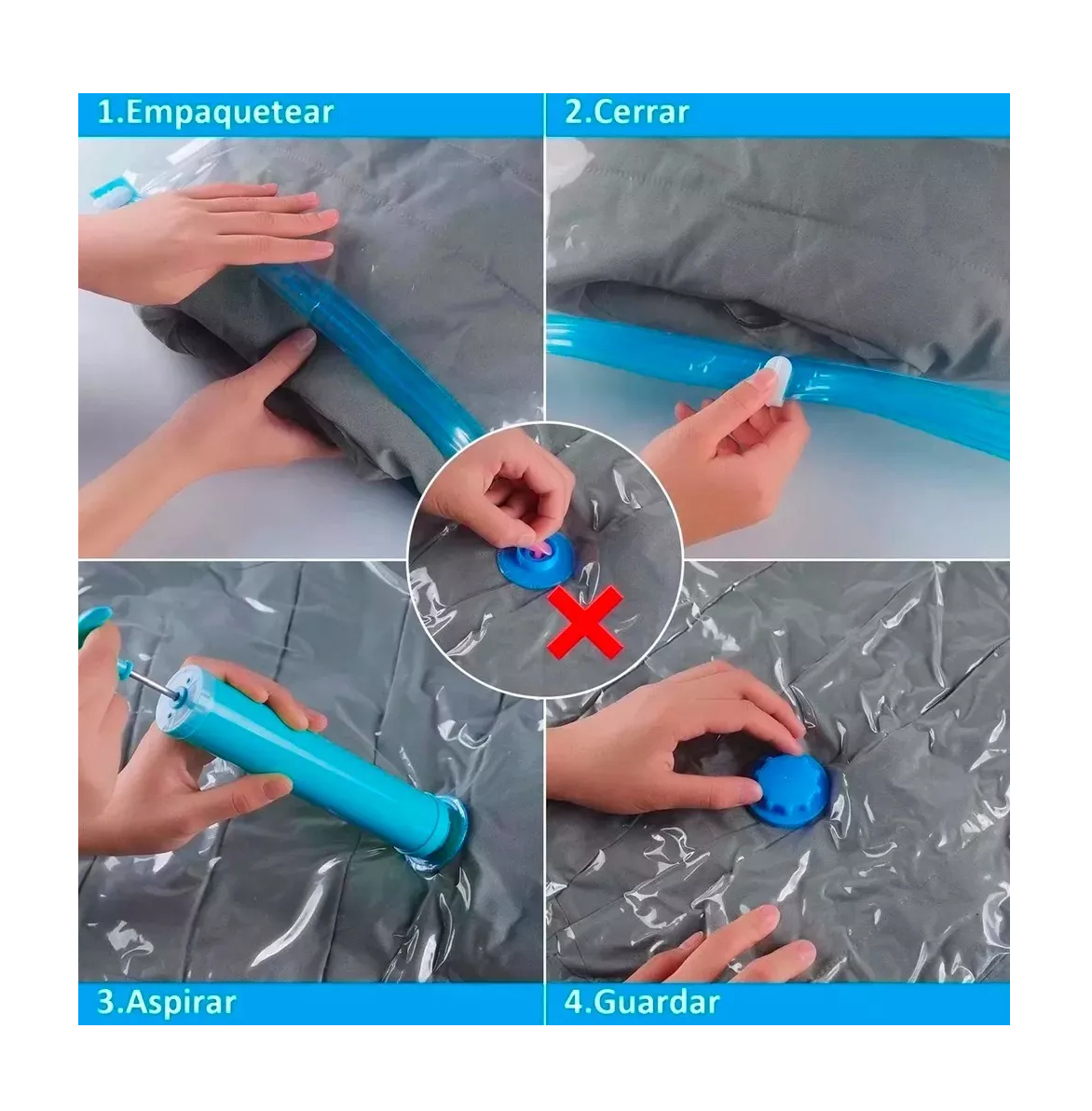 Foto 6 pulgar | Bolsas de Almacenamiento al Vacío Belug color Azul 18 Piezas + Bomba Azul