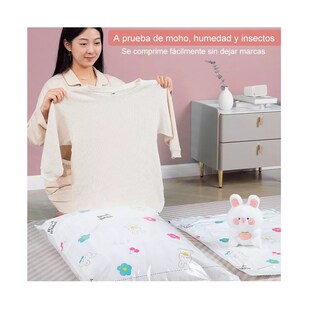 Foto 5 | Bolsa De Vacío Con Bomba Manual Con Bolsa Ropa Interior 12x Pzs, Blanco Dibijos Colores