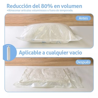 Foto 2 | Bolsas De Almacenamiento Al Vacio Para Ropa Con Bomba 11 Pzs Blanco Nuves Azules