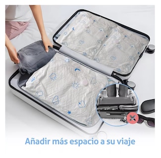 Foto 5 | Bolsas De Almacenamiento Al Vacio Para Ropa Con Bomba 11 Pzs Blanco Nuves Azules