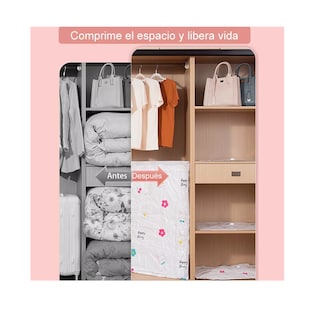 Foto 3 | Bolsa De Vacío Con Bomba Manual Con Bolsa Ropa Interior 12x Pzs, Blanco Dibijos Colores