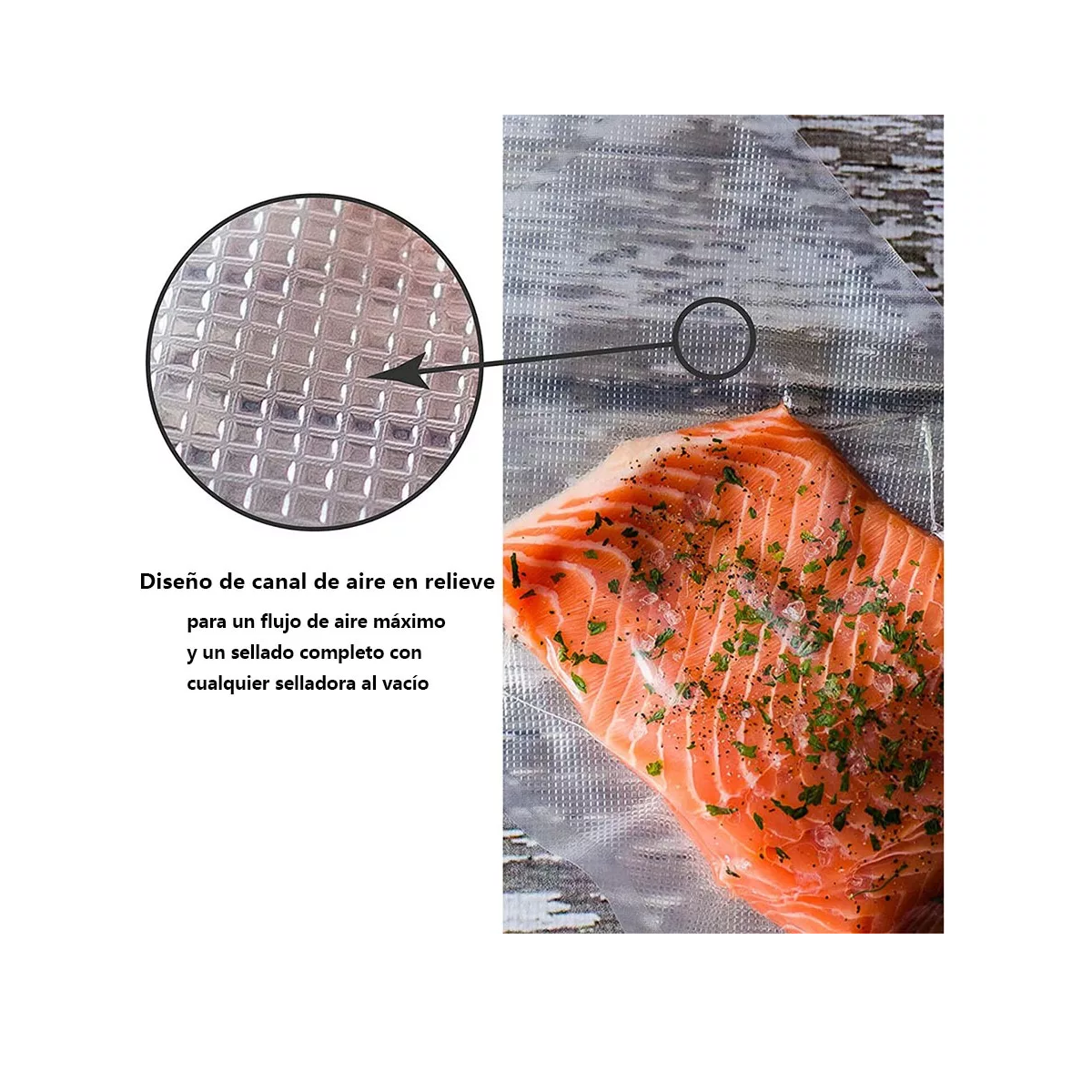 Foto 2 | Bolsas De Vacío Gofrada Para Sellado Al Vacío De Alimentos Eo Safe Imports  Esi-16714 Transparente
