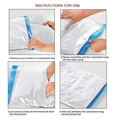 Foto 6 pulgar | Paquete De 5 Bolsas De Almacenamiento Al Vacío Para Ahorrar Espacio, 60 X 80 Cm - Venta Internacional.