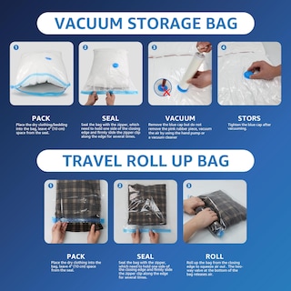 Foto 7 | Bolsas De Almacenamiento Al Vacío Simple Deluxe 10 Jumbo Con Bomba Manual - Venta Internacional.