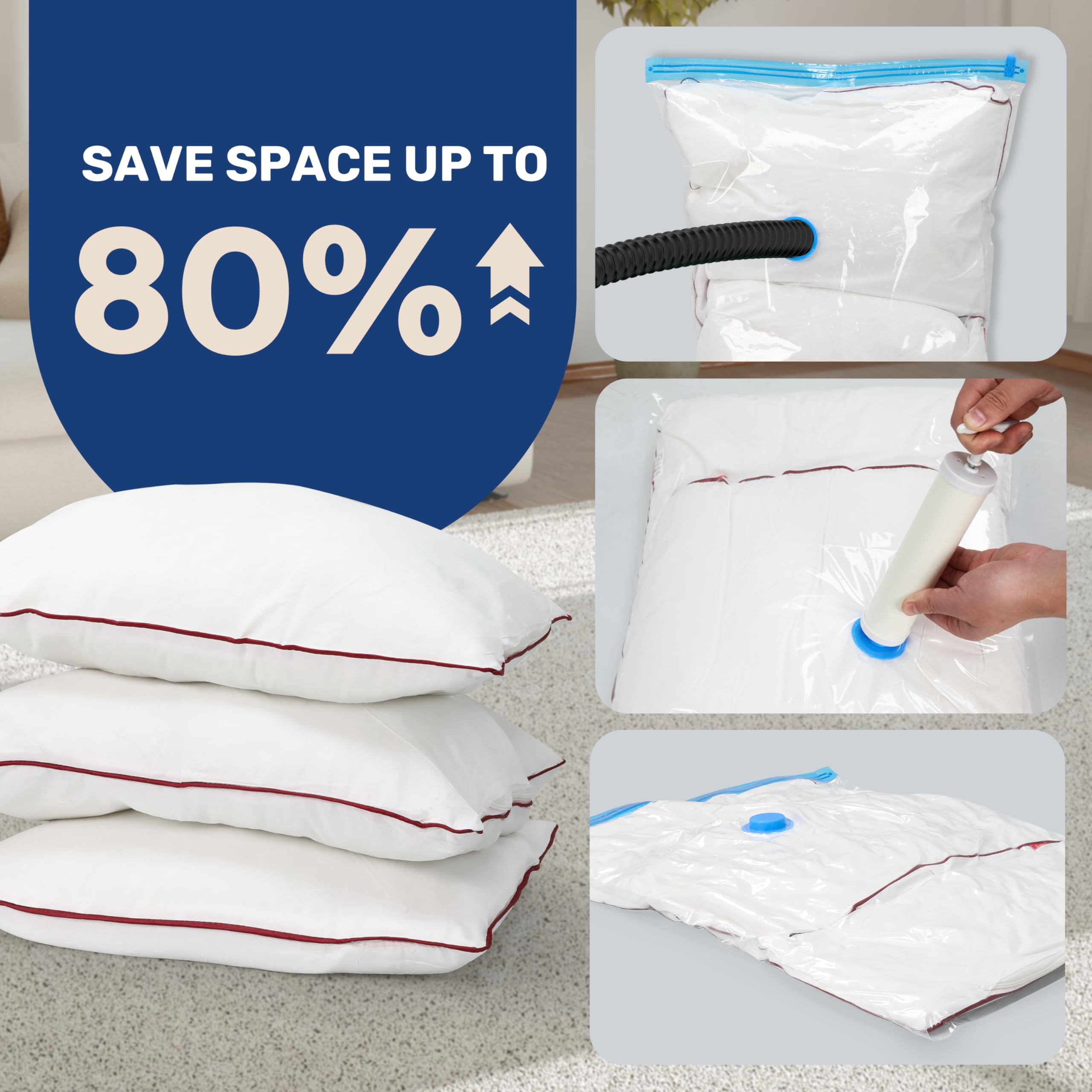 Foto 4 pulgar | Bolsas De Almacenamiento Al Vacío Simple Deluxe, Paquete De 30 Con Bomba Manual - Venta Internacional.