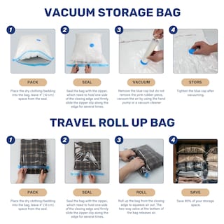 Foto 6 | Bolsas De Almacenamiento Al Vacío Simple Deluxe, Paquete De 30 Con Bomba Manual - Venta Internacional.