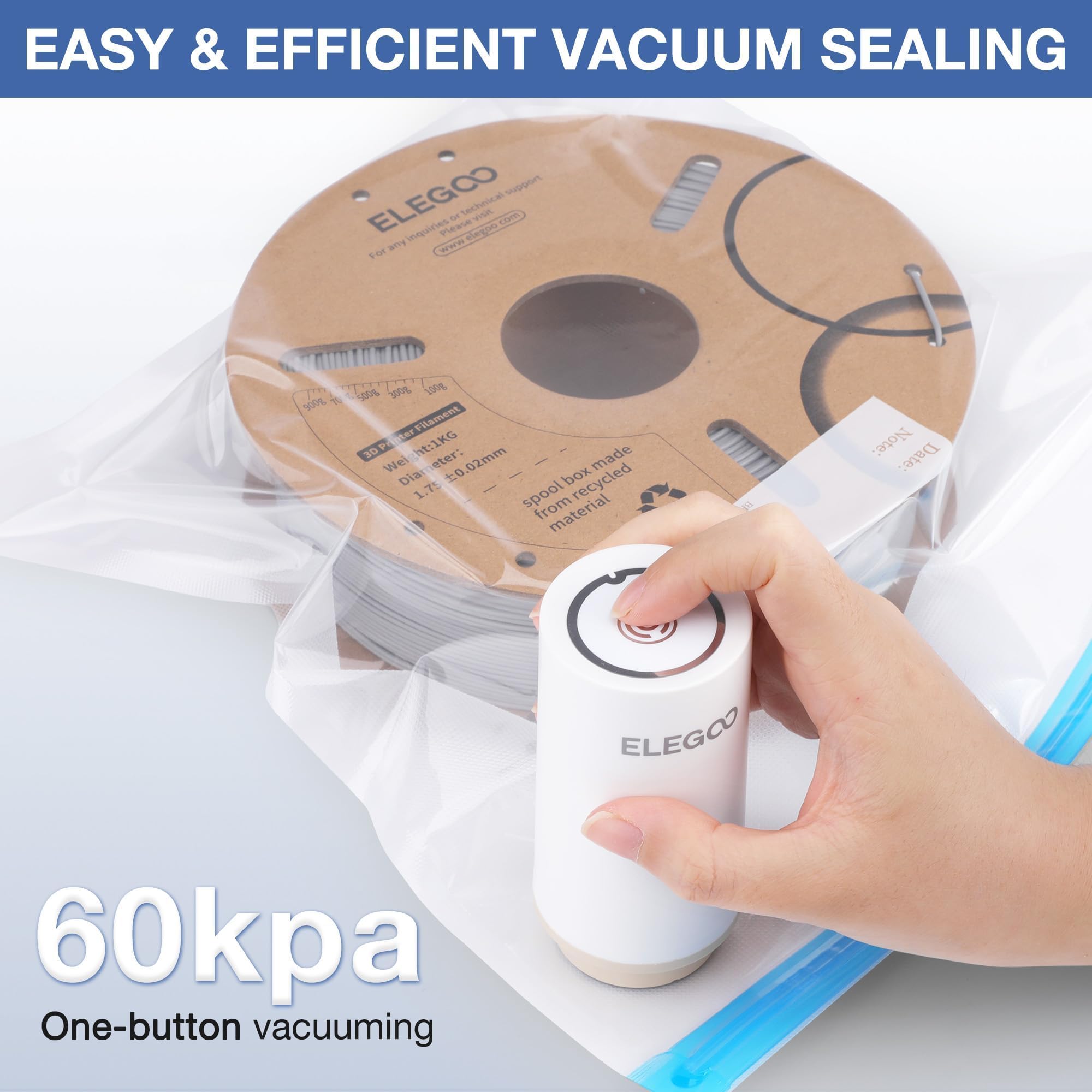 Foto 6 pulgar | Kit De Almacenamiento Al Vacío De Filamentos Elegoo Con Bomba Automática, 30 Bolsas - Venta Internacional.