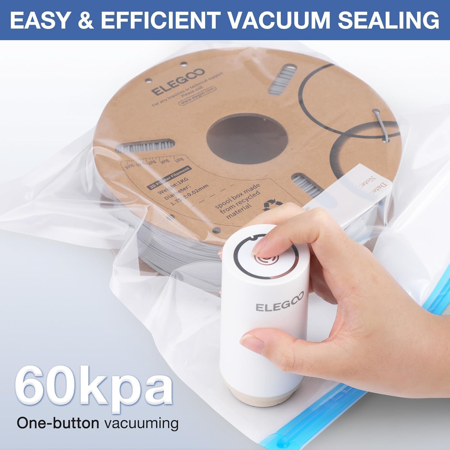 Foto 5 pulgar | Kit De Bolsas De Almacenamiento De Filamentos Elegoo Con Bomba Eléctrica, 30 Bolsas - Venta Internacional.