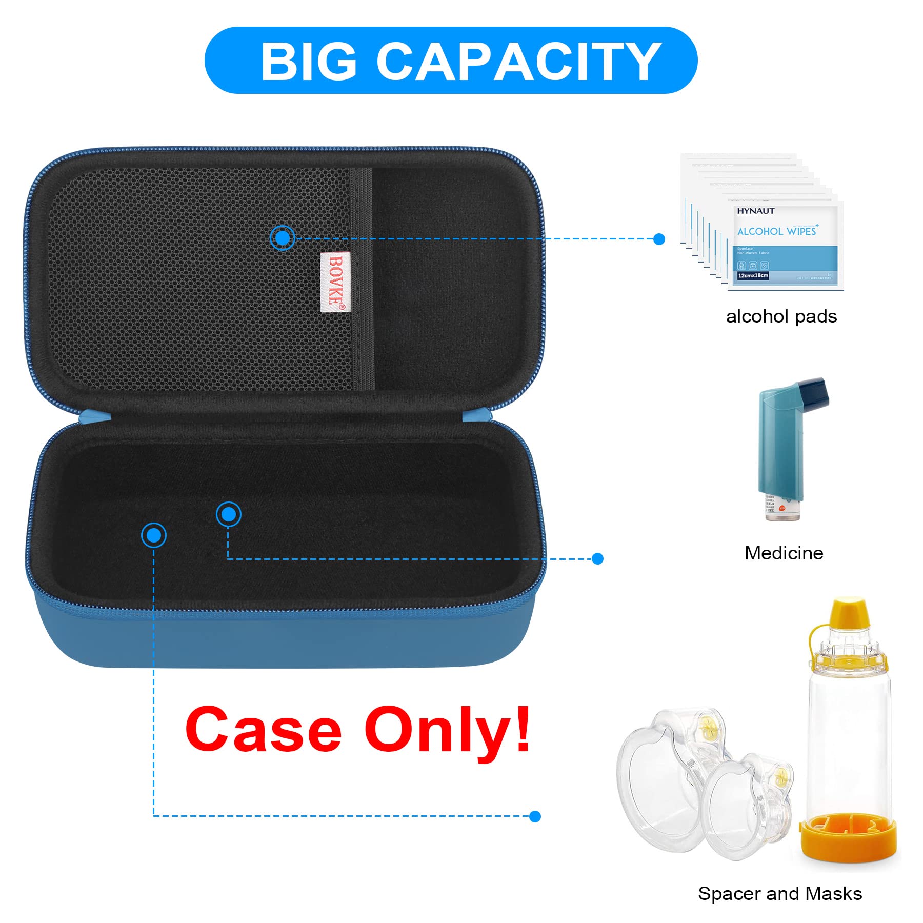 Foto 3 pulgar | Estuche De Viaje Bovke Para Inhalador De Asma  Espaciador De Inhalador  Azul - Venta Internacional.