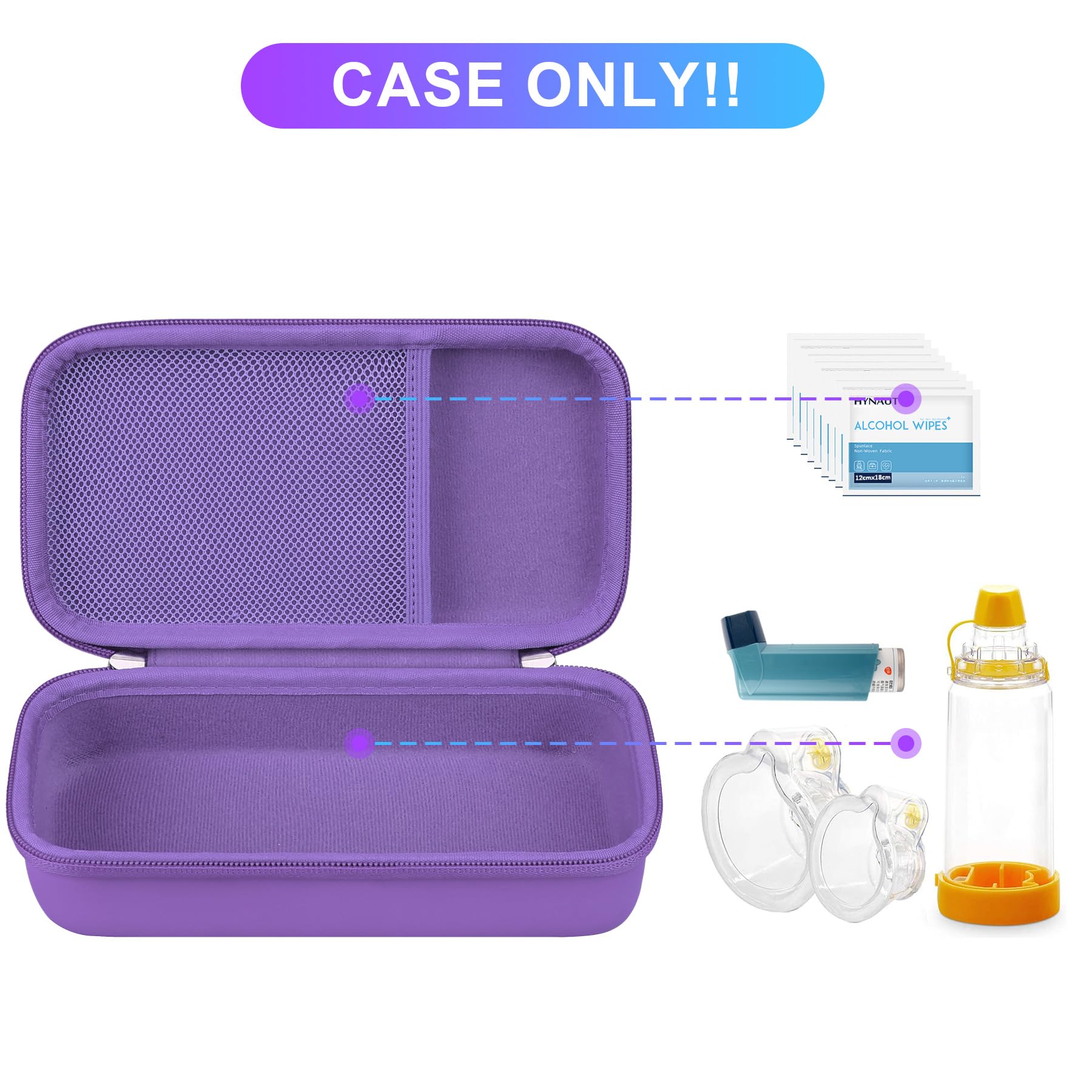 Foto 3 pulgar | Maleta De Viaje Bovke Para Inhalador Spacer Para Asma  Color Morado - Venta Internacional.