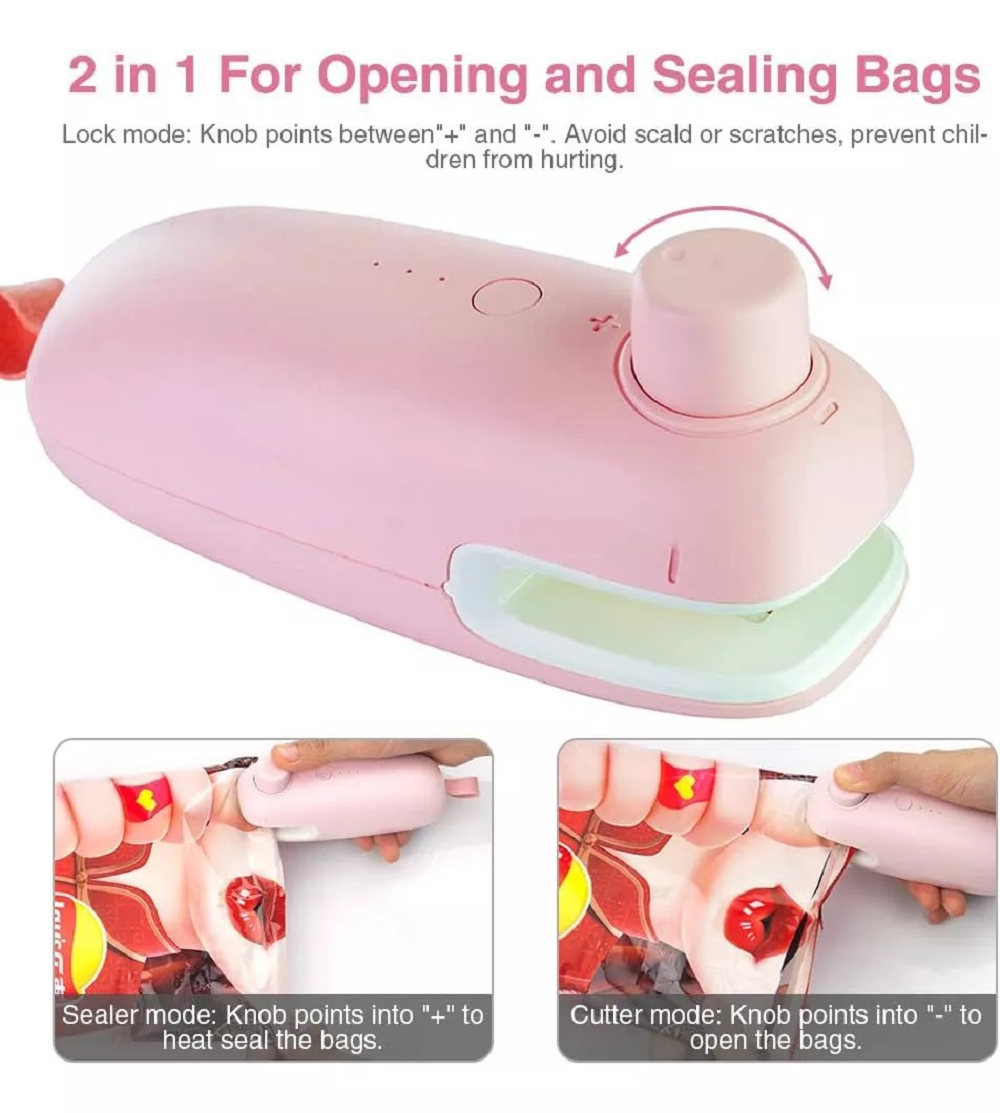 Foto 4 pulgar | Mini Selladora Térmica Portátil BELUG Selladora de Bolsas Rosa