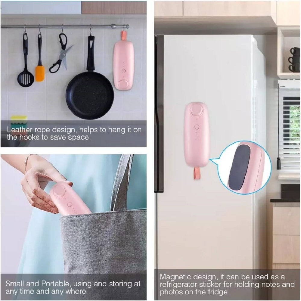 Foto 5 | Mini Selladora Térmica Portátil BELUG Selladora de Bolsas Rosa
